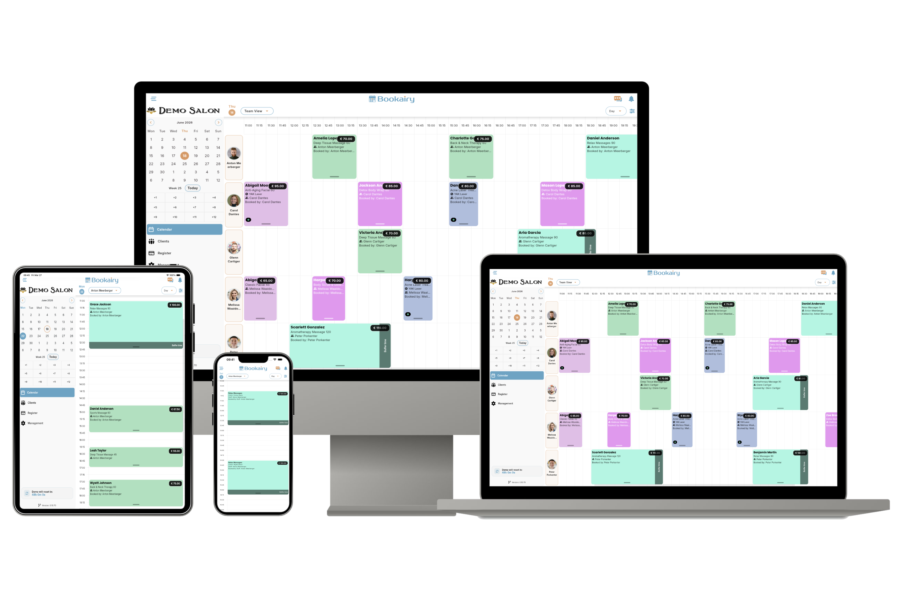 A European booking platform with seven supported languages.
